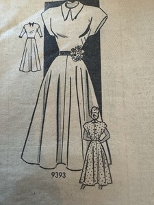 1950s Vintage Sewing Pattern Marian Martin 9393 Sun Dress Size 12
