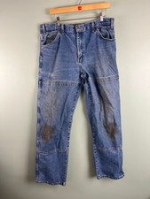 Dickies Double Knee Relaxed Blue Jeans Men's 38 x 34 Carpenter Y2K Stain Repair