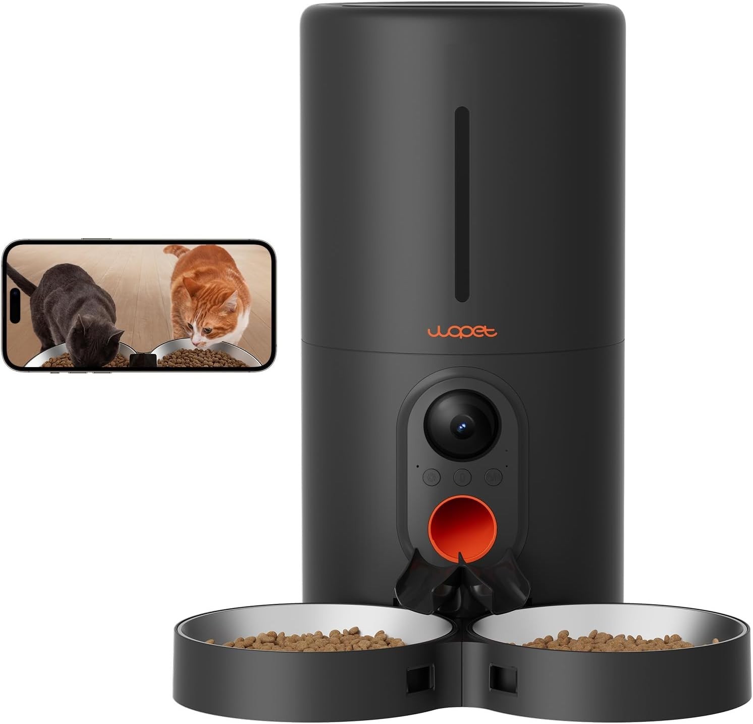 Automatic Cat Feeder W/ Camera Two Cats 1080p HD Automatic Dog Feeder 5G WiFi