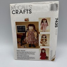 McCall's 7435 Doll Clothes Pattern 18 Inch Multicolor Fancy Frock Wardrobe 1994