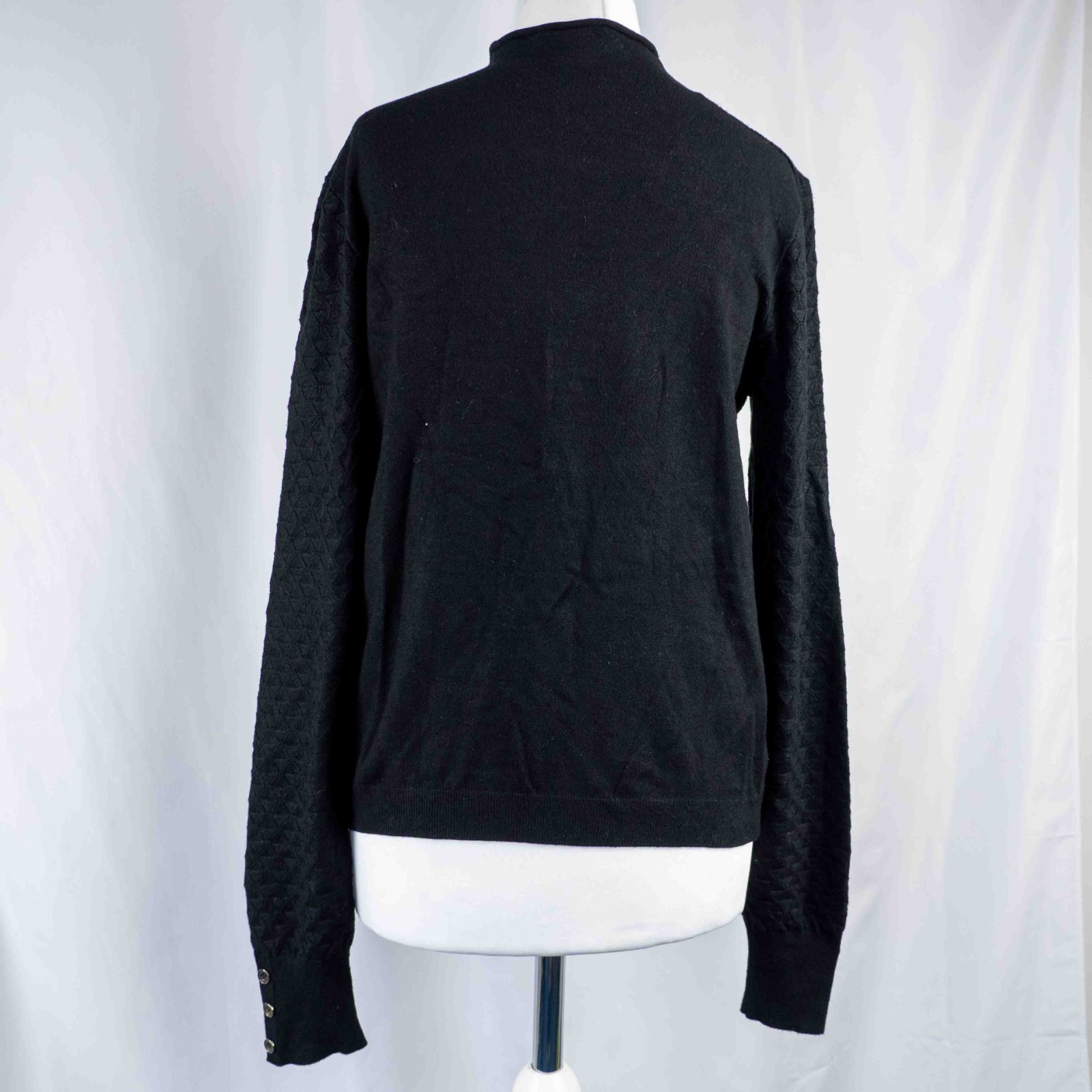 Warehouse Black Diamond Pattern Long Sleeve 14 Top Pre-Owned image 4