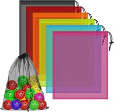 6PCS Multicolor Mesh Bag Drawstring, 14 x 17 Inch Net Bag with Lock, Multipurpos