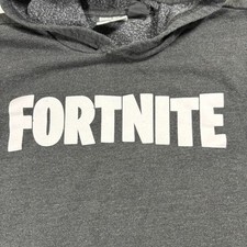 Fortnite Hoodie Youth Large Black Pullover Logo Sweatshirt Gaming Streetwear XX