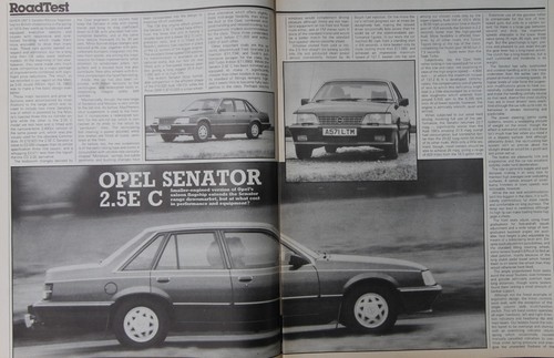 Original 1984 Motor extracted road test (folded) OPEL SENATOR 2.5E C