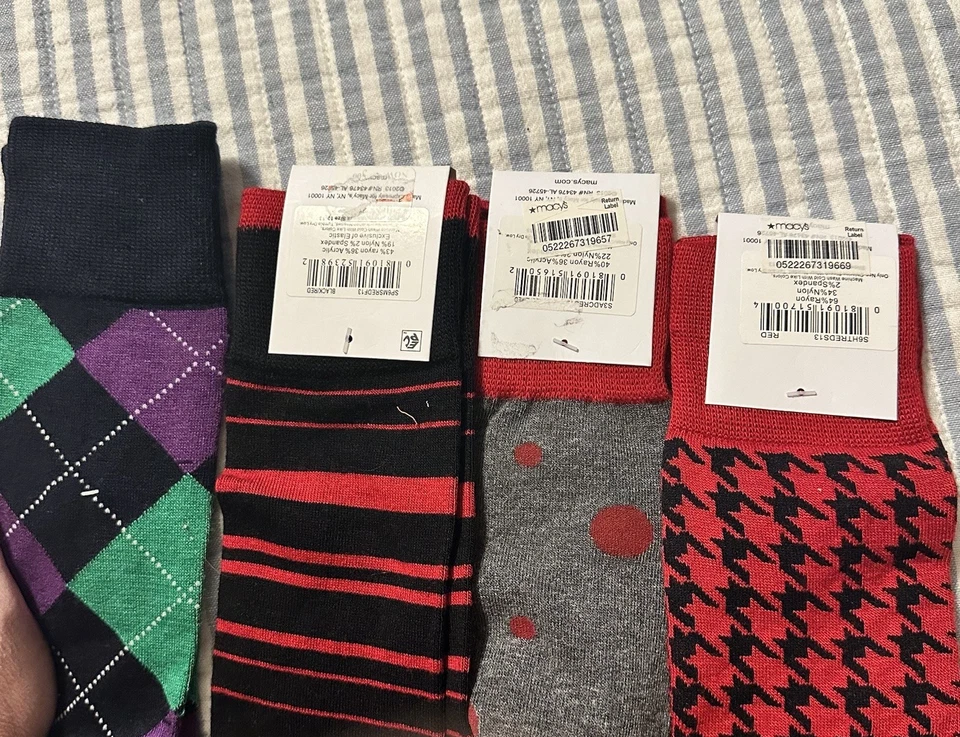 Alfani Spectrum Men's 4 Pairs Of  Socks  Fit Shoe Sz 7-12/Sock Sz 10-13 NEW - Image 2 of 2