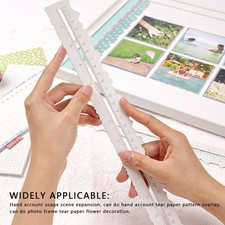 Paper Tearing Ruler Plastic Double Sided Deckle Edge Ruler for Crafting