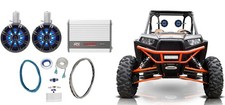 Pair KICKER 45KMTC65 6.5" LED Tower Speakers MTX Amplifier For RZR/ATV/UTV/Cart
