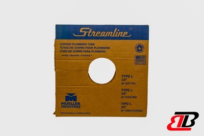 Streamline Mueller Type L Copper Tube 3/8  x 60 Ft Soft Coil Unused Boxed