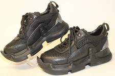 Swear London Womens Size 8 38 Black Leather Mesh Chunky Platform Sneakers Shoes