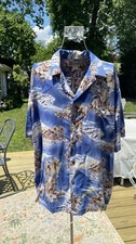 Vintage Hilo Hattie Multicolored Waves Hawaiian Shirt Men’s XL USA Made