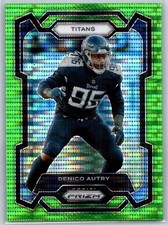Denico Autry 2023 Panini Prizm Neon Green Pulsar #283 Tennessee Titans