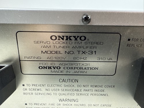 Onkyo TX-31 Servo Locked FM Stereo / AM Tuner Amplifier - Tested Working - Picture 14 of 17