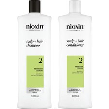Nioxin System 2 Shampoo 1000ml & Conditioner 1000ml + Free Pumps