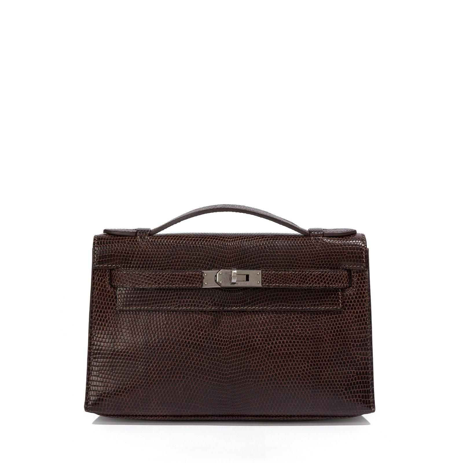 Hermès - Chocolat Niloticus Lizard Kelly Pochette RHW