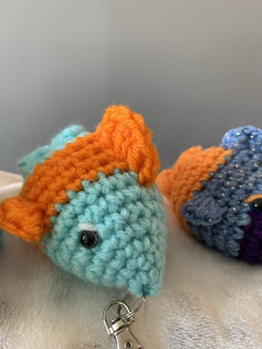 Crocheted Keychains, Handmade, New, Octopus, Sharks, Seahorses, Turtles, Fish - Picture 8 of 9