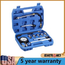 11 Pcs Cylinder Compression Tester Gas Engine Gauge Kit Tool Auto Car Motorcycle 11 Pcs Cylinder Compression Tester Gas Engine Gauge Kit Tool Auto Car Motorcycle