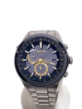 SEIKO Astron Quartz Watch Analog Titanium BLK SLV Titanium