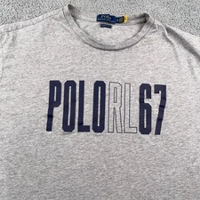 Polo Ralph Lauren T Shirt Mens XL Gray POLO RL67 Graphic Classic Fit Casual