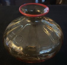 Vaso Venini Monofiore Balloton Art Vetro, Murano Italia, 4” Venini 2000 Firmato