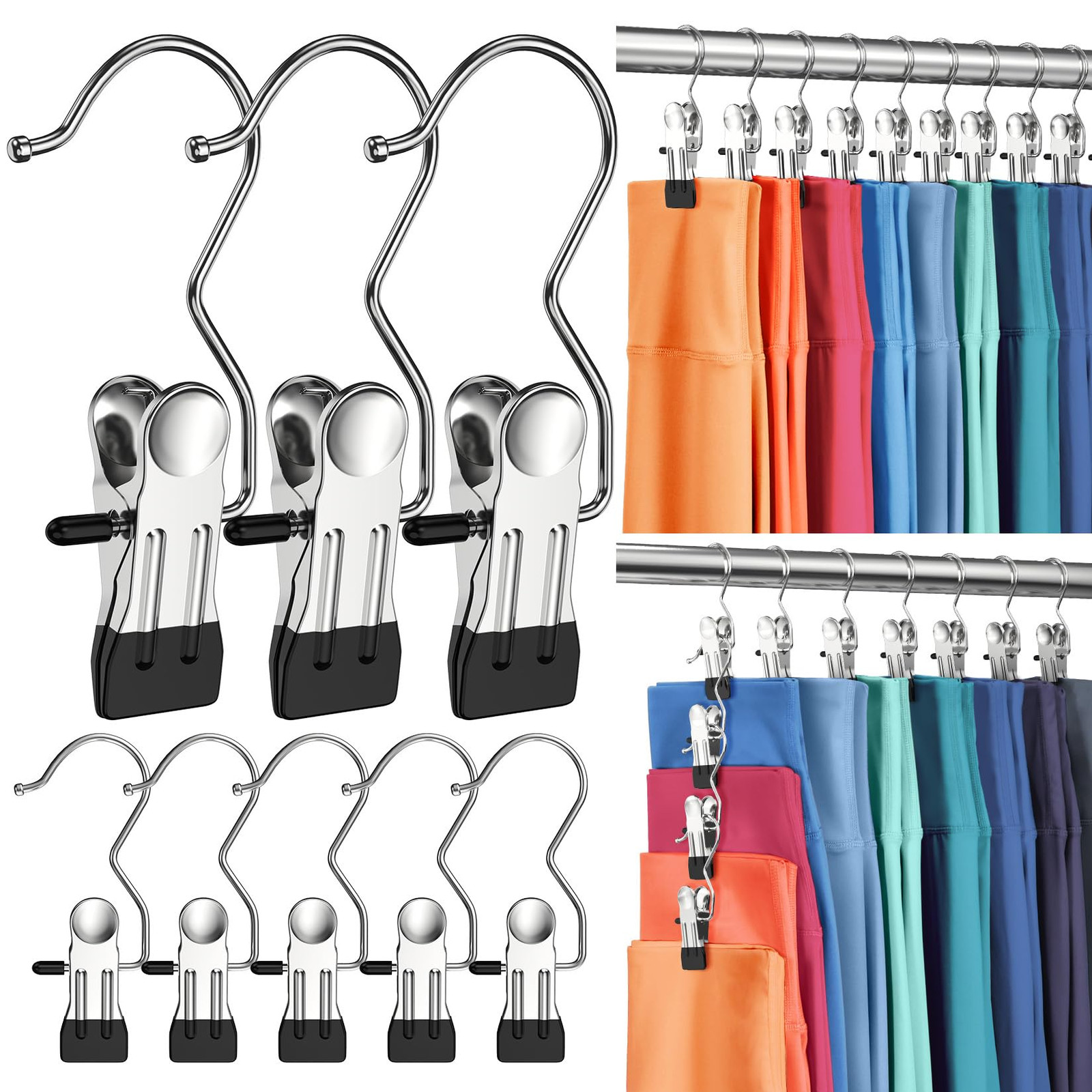 30-Pack Clip Pants Hangers for Leggings & Closet Organization - Space Saving