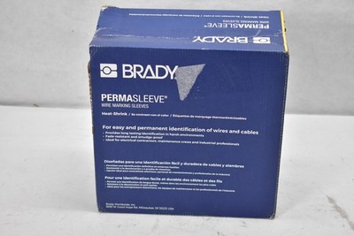 Brady Permasleeve Wire Marking Sleeves 3PS-250-2-WT Heat Shrink 0.25in 2500 Roll