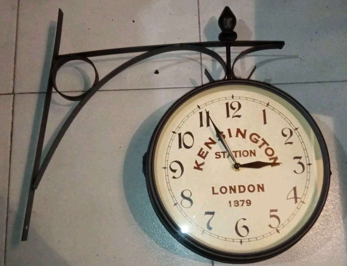 Grande Horloge Industrielle Métal Blanc – Style Gare Vintage – Déco Murale
