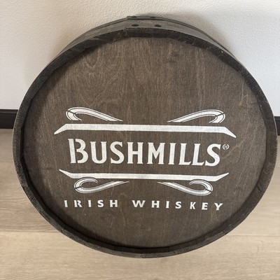 BUSHMILLS IRISH WHISKEY BARREL TOP SIGN MAN CAVE DECOR PUB BAR