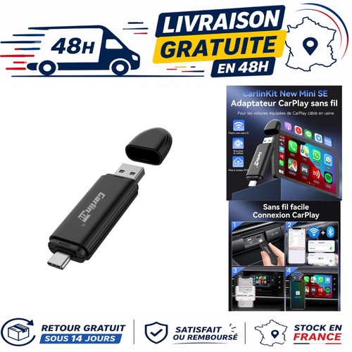 Carlinkit Adaptateur CarPlay sans Fil Mini SE USB pour Voiture - Photo 1/8