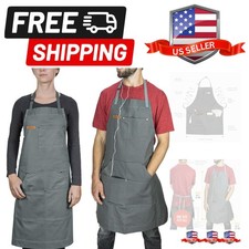 Chef Apron for Men and Women - Kitchen Apron with Pockets  Adjustable Neck S...