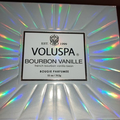 Voluspa French Bourbon Vanilla Bean 2 WICK Coconut Wax Candle 11 oz Glass Jar