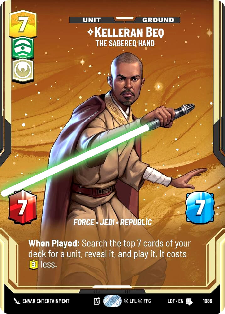 Star Wars Unlimited Kelleran Beq 1086 Prestige Foil Legends of the Force