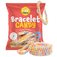 Funtasty Candy Bracelets - 21 Ounce Bag (40 Count) - Fruit Flavors Pack of 1 