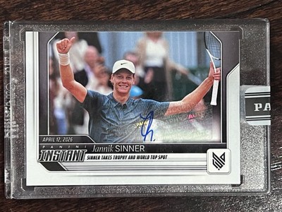Jannik Sinner 2026 Panini Instant World #1 Over Carlos Alcaraz Auto JS-1 58/99