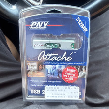 PNY Attaché 512MB USB 2.0 USB-A Flash Drive Silver/Green for PC