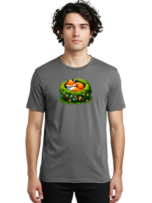 Sleeping-Fox-10 Mens Graphic Tee, 100% Cotton, Casual Summer Wear