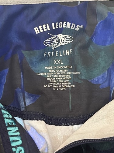 Reel Legends Aquaflauge blu mimetico stampa pesce manica lunga Freeline XXL - Foto 6 di 6