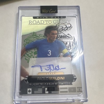 New-Wild Card Superchrome Road to Glory Paolo Maldini Auto Soccer Card 2026 3/5