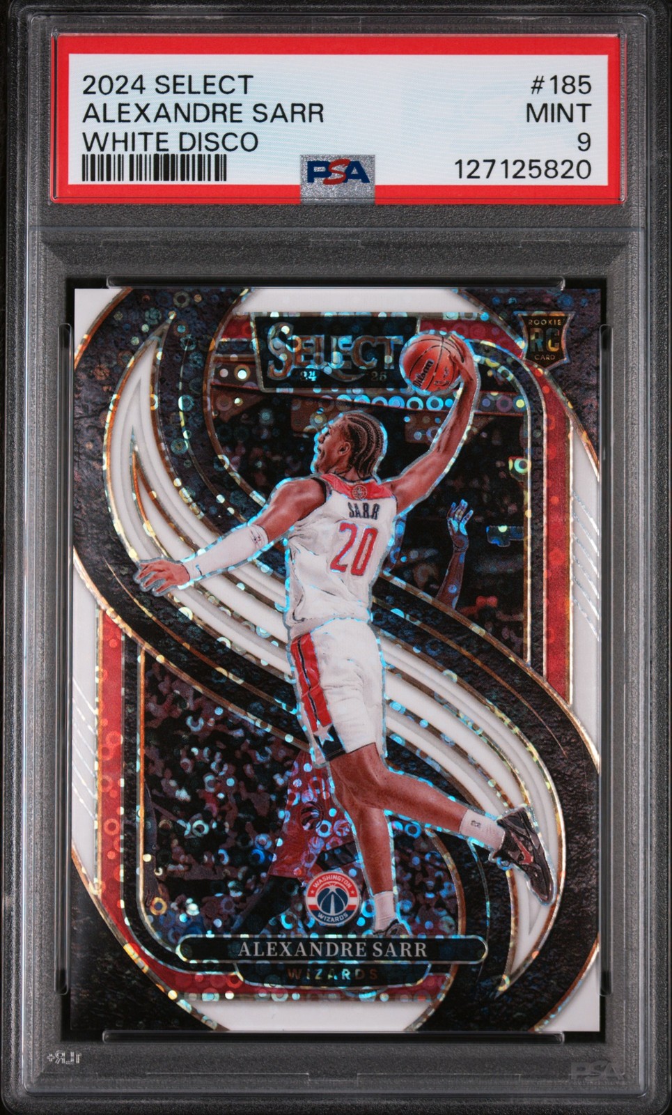 2024 PANINI SELECT WHITE DISCO #185 ALEXANDRE SARR 30/75 PSA 9