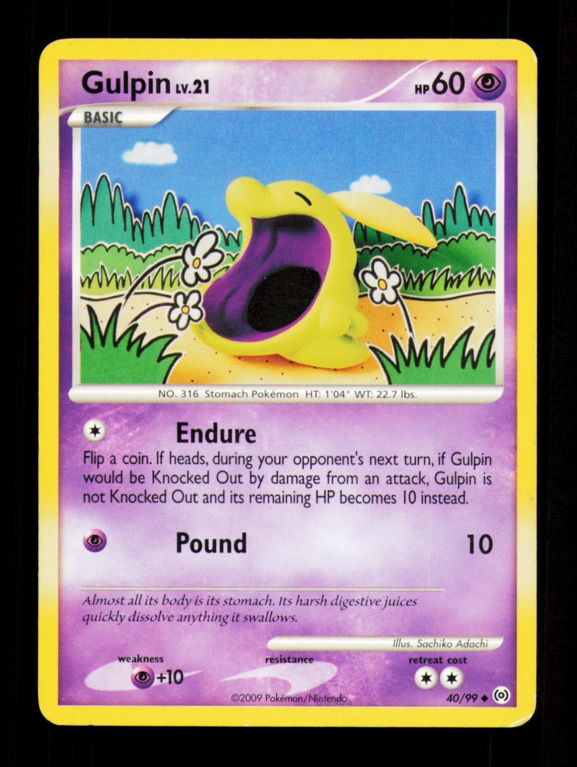 Gulpin (40) Arceus 40/99 Uncommon MP Pokemon