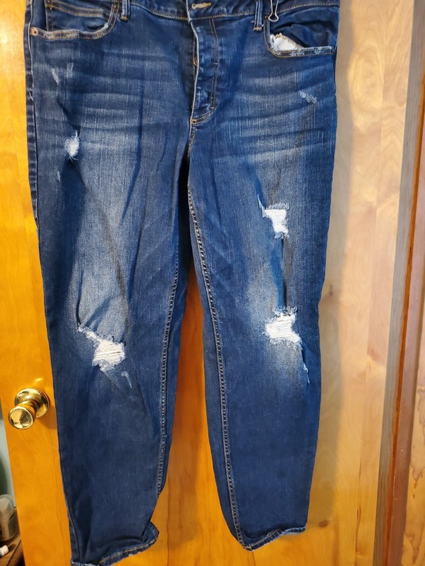 Maurice Womens Size 16 Reg Jeans Dark Blue Rips