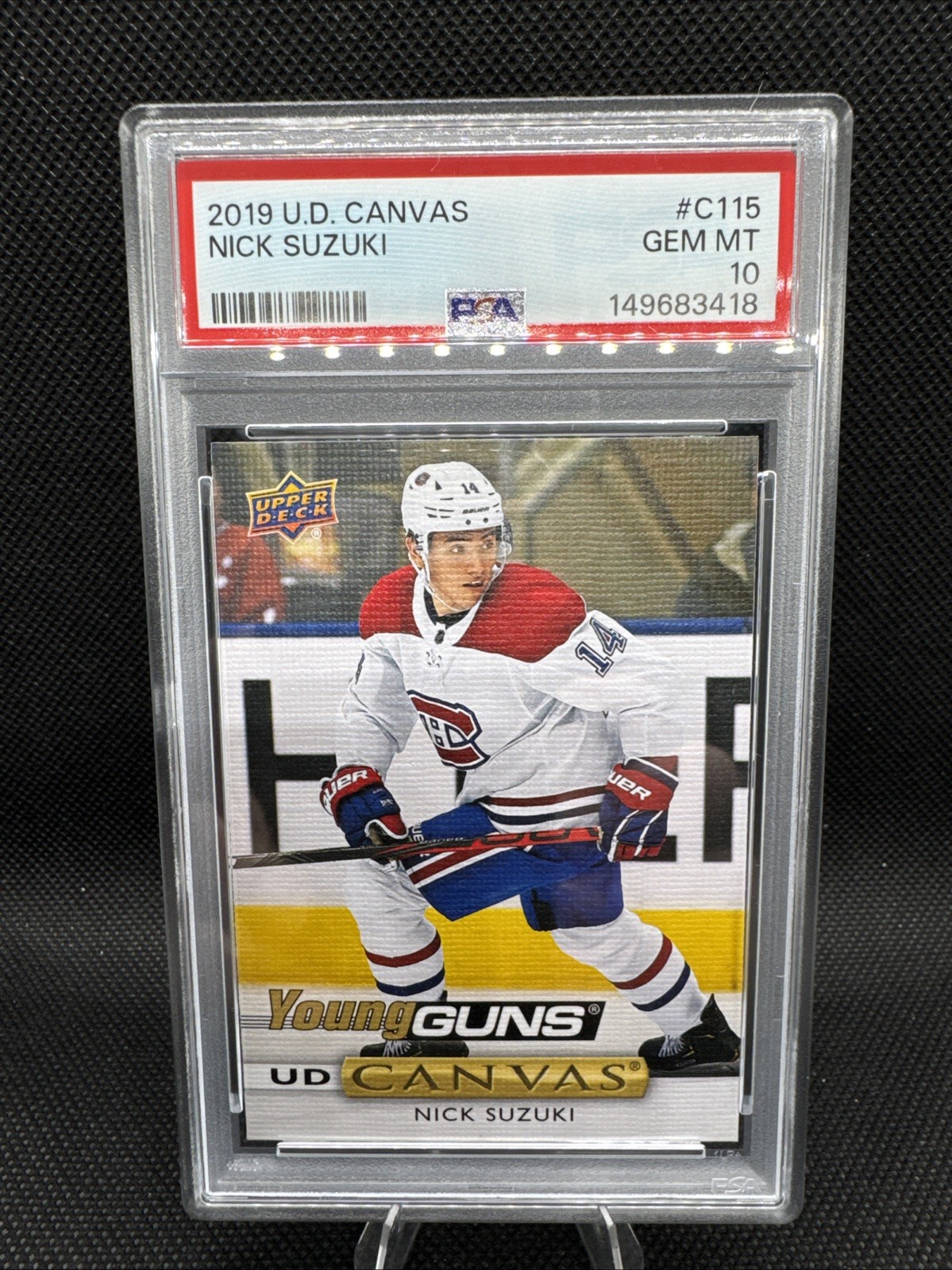 2019 UPPER DECK #C115 NICK SUZUKI UD CANVAS YOUNG GUNS RC ROOKIE PSA 10