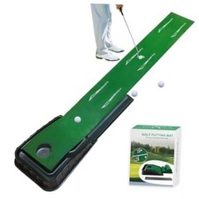 Putting Green Indoor Golf Putting Mat with Auto-Ball Return - Putter