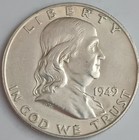 1949-D Franklin Half Dollar, Unc. Mint State Full Bell Lines. Lists $110+, LOOK! — photo 1
