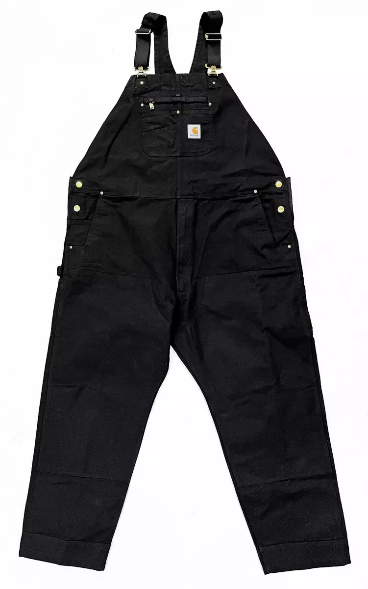 Carhartt R01 Duck Bib Overalls, Men's Black