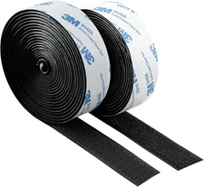 3M Hook and Loop Tape with Adhesive, Heavy Duty Self Sticky Interlocking Tape, S