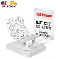 100x Folded Thermal Continuous Paper US Latter Size For M08F M832 Hprt Printer 