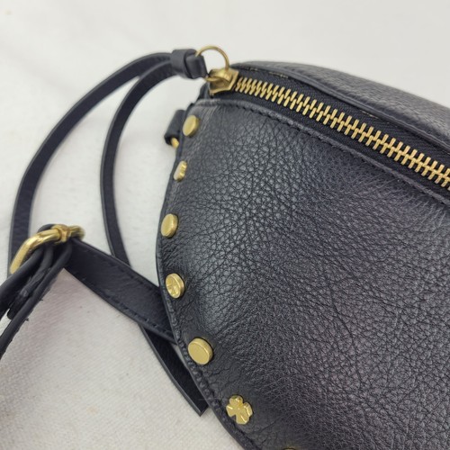 Lucky Brand Cama Crossbody Black Gold Hardware Peace Sign Four Leaf Heart - Picture 7 of 22