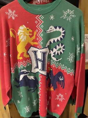HARRY POTTER Knit Ugly Hogwarts Christmas Spirit Jersey
