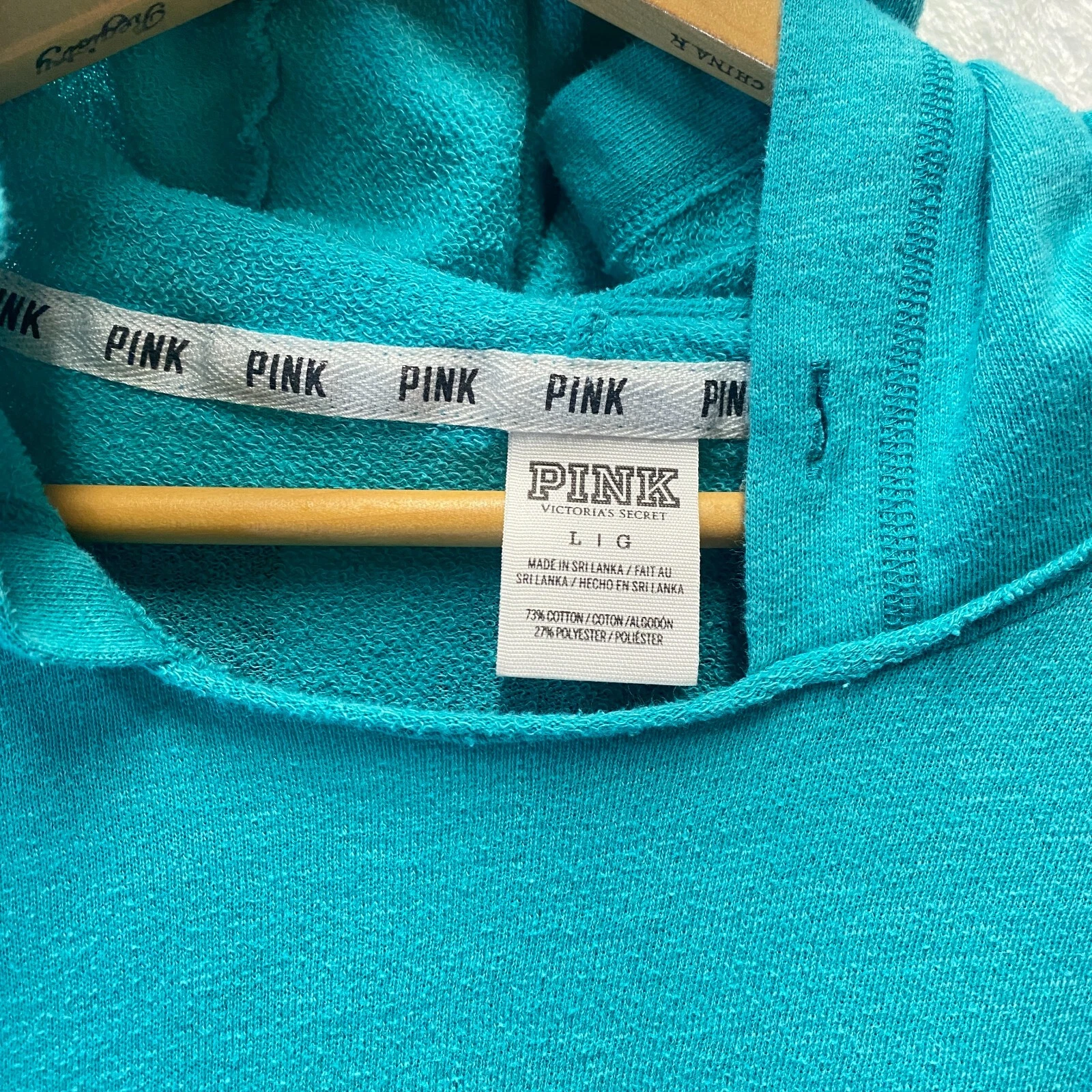 UNDERCOVER Felpa con cappuccio Victoria's Secret rosa donna grande blu acqua grafica cotone pullover Y2K