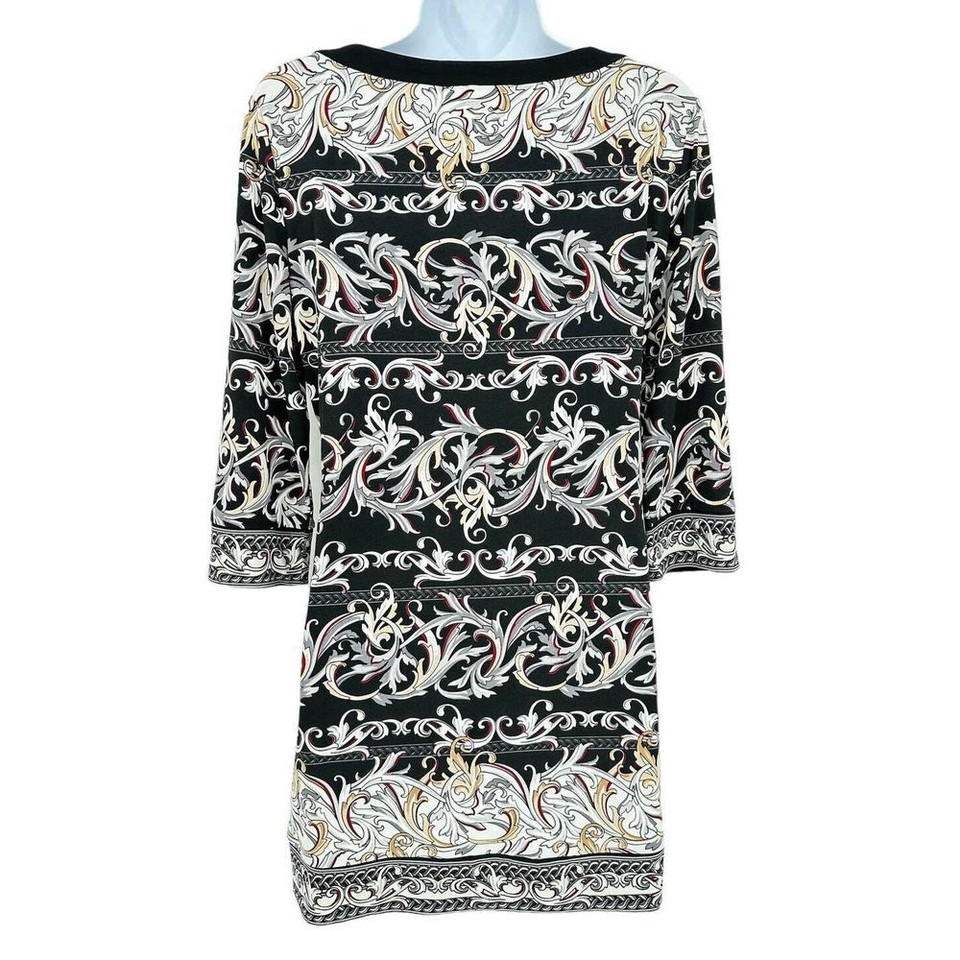 White House Black Market Women's SZ S Black & White Bohemian Printed